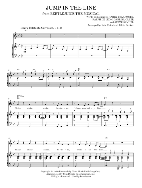 Jump in the line - Harry Belafonte (Piano Vocal)