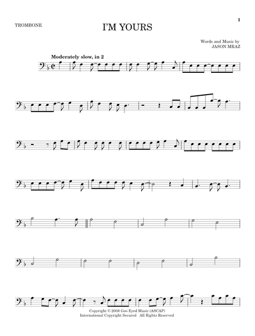 I'm Yours - Jason Mraz (Trombone Solo)