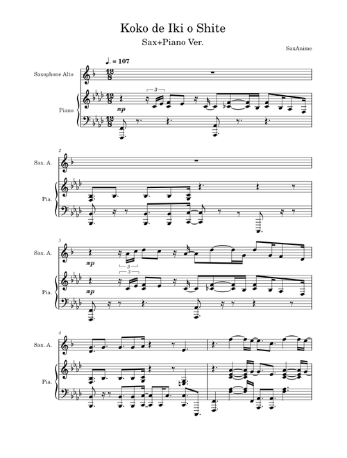 Koko de Iki o Shite Sax/Piano - Tokyo Revengers ED1