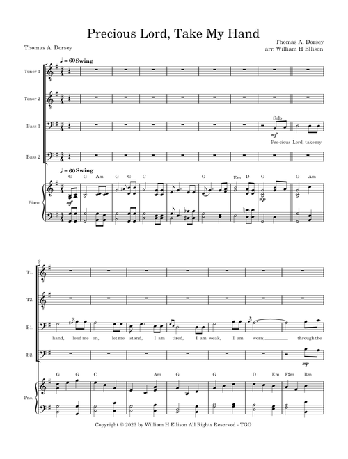 Precious lord take my hand – Thomas A. Dorsey Precious Lord Take My Hand