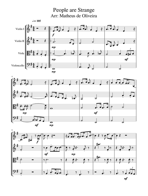 The doors - People are Strange (String Quartet)