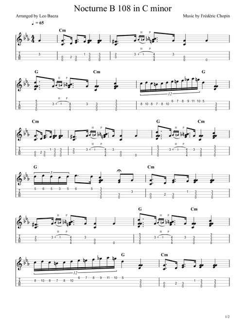 Nocturne B 108 in C minor (Arr. Leo Baeza) - Frédéric Chopin (Ukulele)