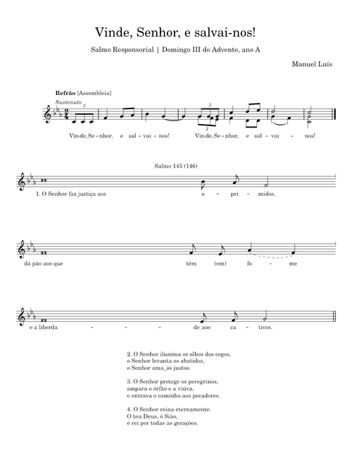 Vinde, Senhor, e salvai-nos! - Manuel Luís