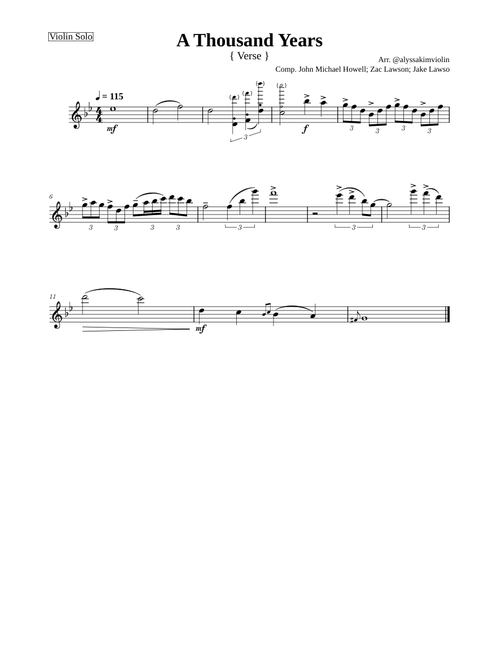 A Thousand Years - Violin Solo – dlee15