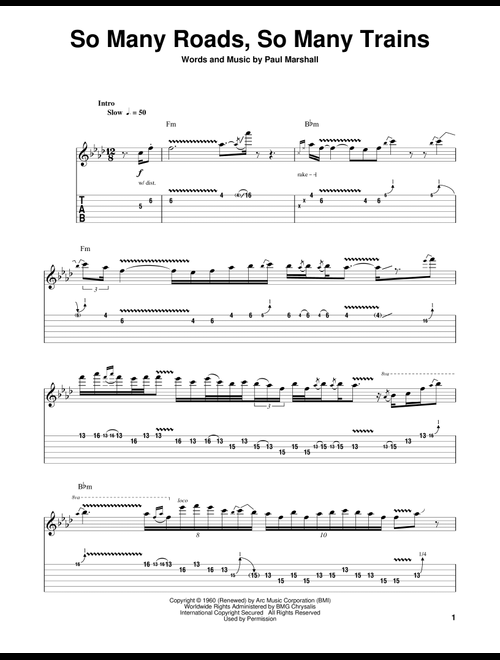 So Many Roads, So Many Trains - Joe Bonamassa, Otis Rush (Guitar Tab Play-Along)