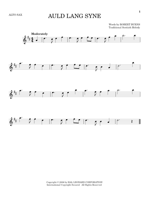 Auld Lang Syne - Robert Burns (Alto Sax Solo)