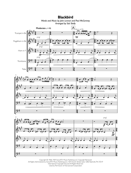 Blackbird (Arr. Seb Skelly) - The Beatles (Brass Ensemble)
