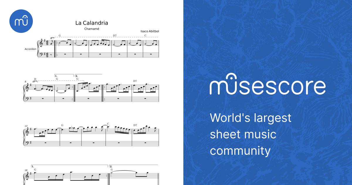 La Calandria - Isaco Abitbol Sheet Music with Chords for Accordion