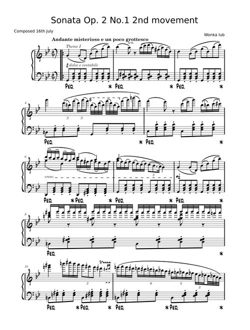 Sonata no.2 Op.2 No.1 2nd movement – Andrii Gyrya