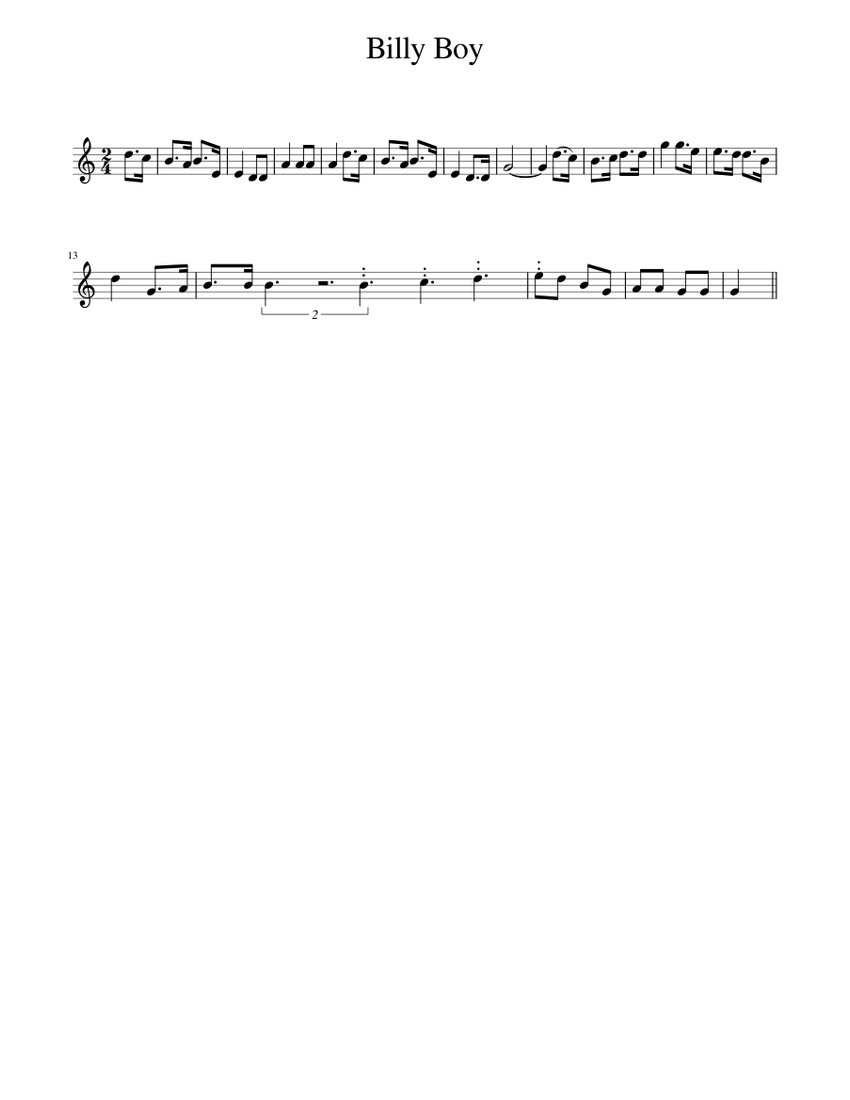 Billy Boy Sheet music for Piano (Solo) | Musescore.com
