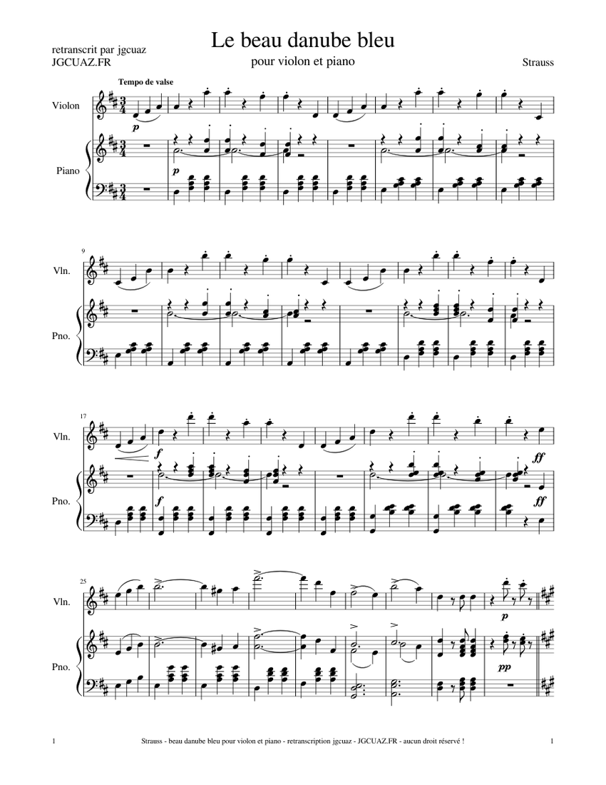 Strauss Beau Danuble Bleu Pour Violon Et Piano Johann Strauss Jr strauss-beau-danuble-bleu-pour-violon-et-piano-johann-strauss-jr