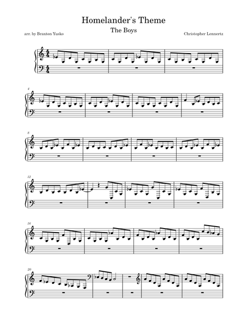 Homelander's Theme – Christopher Lennertz (Piano Solo)