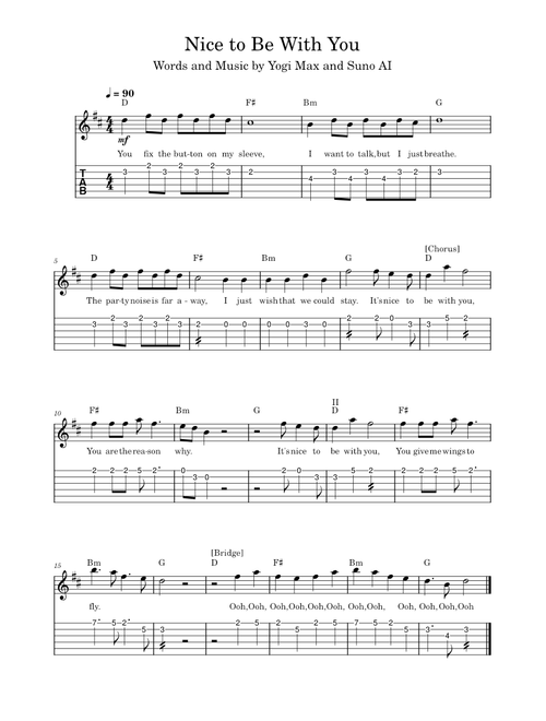 Nice to Be With You in B Minor