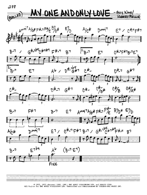 My One And Only Love - Robert Mellin (Real Book - Melody-Chords)