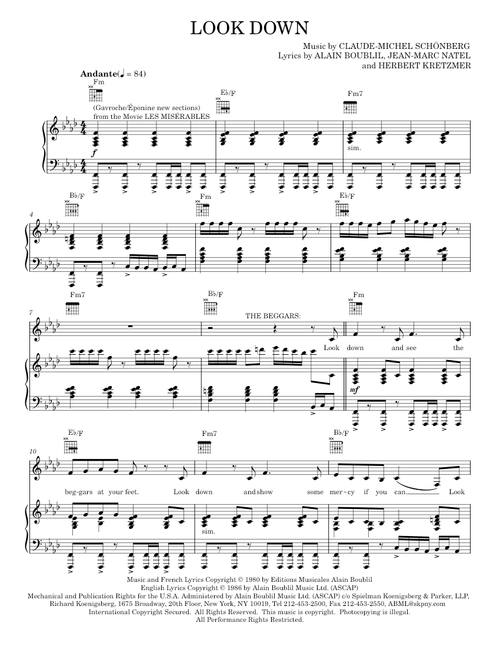 Les Miserables sheet music by Jaime Cadena | Play, print, and