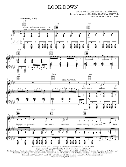 Les Miserables sheet music by Jaime Cadena | Play, print, and