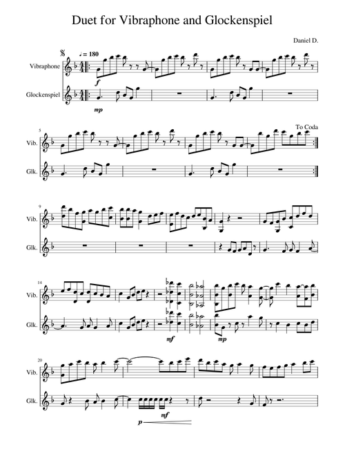 Vibraphone and Glockenspiel Duet