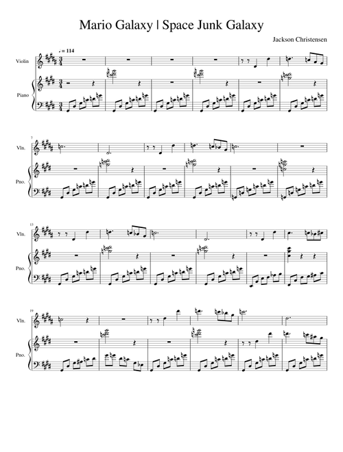 Super Mario Galaxy - Space Junk Galaxy - Violin Piano Duet
