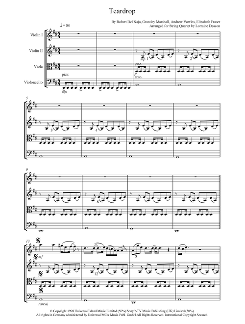 Teardrop (Theme From House) (Arr. Lorraine Deacon) - Massive Attack (String Quartet)