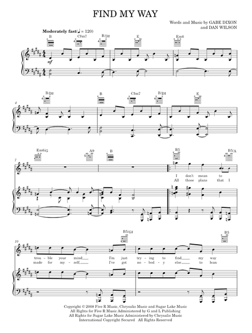 Find my way - The Gabe Dixon Band (Piano-Vocal-Guitar)