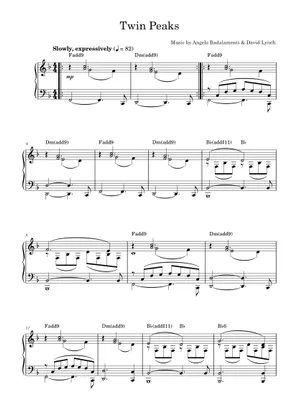 Twin Peaks Theme Sheet Music for Piano (Solo) easy | MuseScore.com Twin Peaks Theme Sheet Music for Piano (Solo) easy | MuseScore.com