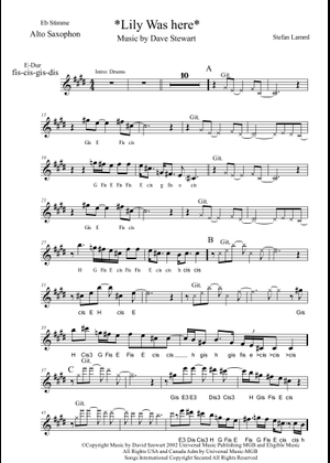 Lily Was Here Sheet Music for Saxophone alto, Guitar (Mixed Duet