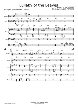 Lullaby of the Leaves (Lead sheet with lyrics ) Sheet Music with