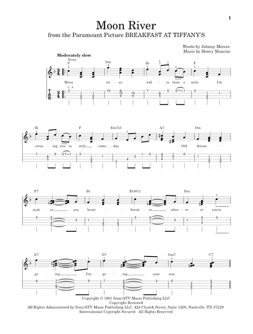 Moon River - Andy Williams (Easy Ukulele (with Tab))