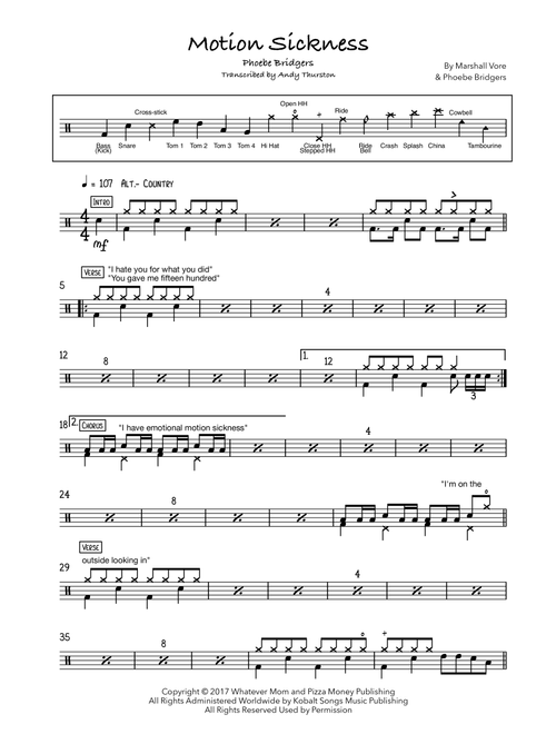 Motion Sickness (Arr. Andy Thurston) - Phoebe Bridgers (Drums)