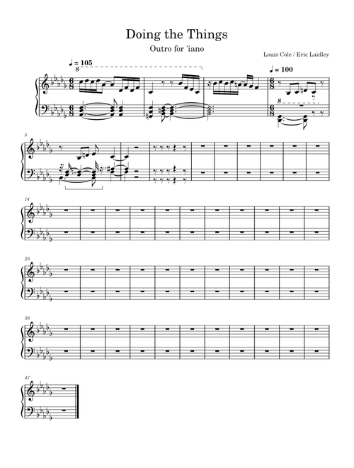 Doing The Things Piano Outro– Louis Cole