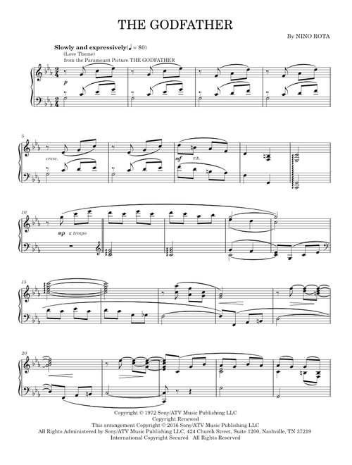 The Godfather (Love Theme) - Nino Rota (Piano Solo)