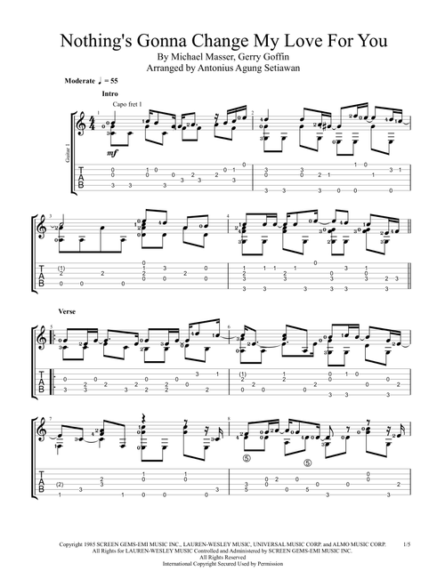 Nothing's Gonna Change My Love For You (Arr. Antonius Agung Setiawan) - Glenn Medeiros (Solo Guitar)