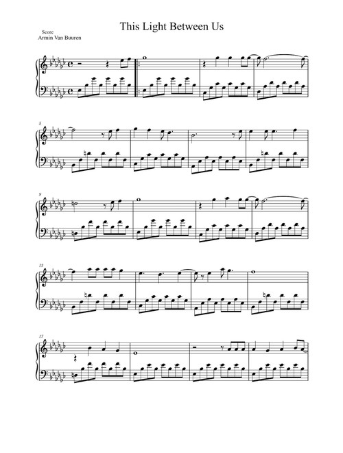 This Light Between Us (Arr. Armin Van Buuren) - Armin Van Buuren Feat Christian Bu (Piano Solo)