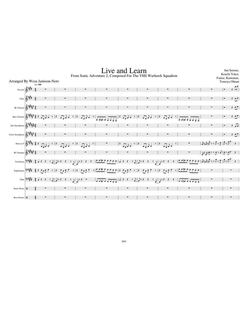 Live and Learn Sheet music for Trombone, Euphonium, Tuba, Flute piccolo