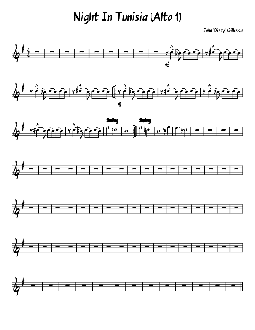 Night_In_Tunisia_(Alto_1) Sheet music for Piano (Solo) | Musescore.com