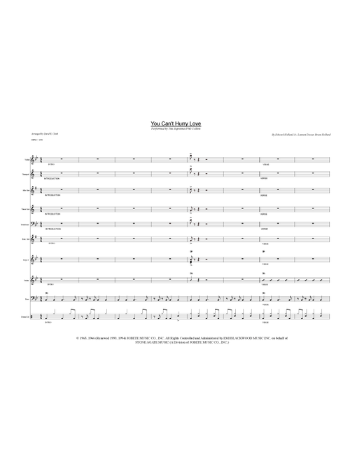 You Can't Hurry Love (Arr. David E. Clark) - The Supremes (Large Ensemble)