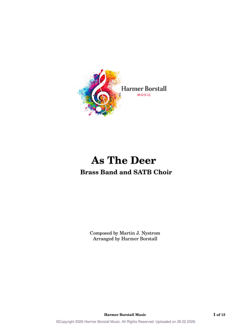 As The Deer Pants for Brass Band and SATB Choir