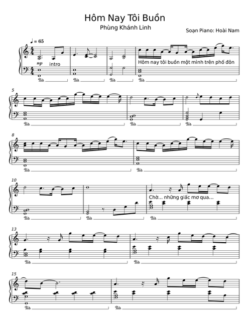 Hôm Nay Tôi Buồn – Hoài Nam