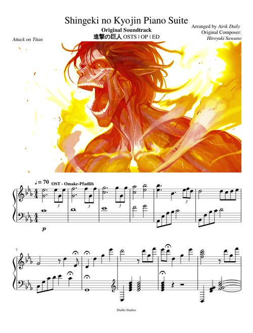 Attack on Titan Piano Suite 957 Measures [DONE] - [31 minutes] [UPDATED 4:07 PM EST 6/19/15]