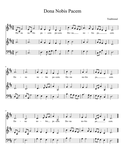 Dona Nobis Pacem (3-Part Round)