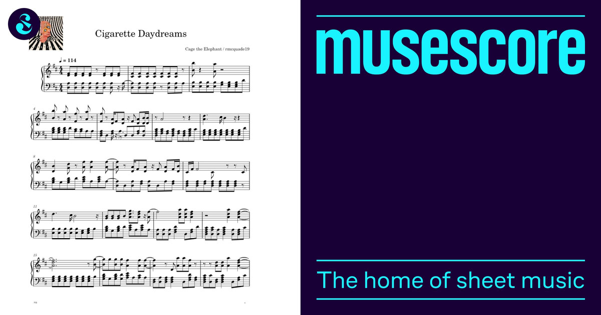 Cigarette Daydreams ( rmcquade19) Sheet Music for Piano (Solo)