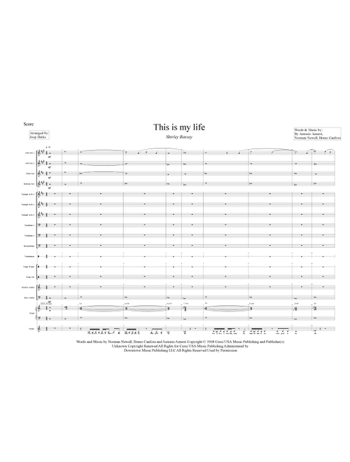 This Is My Life (Arr. Joop Derks) - Shirley Bassey (Jazz Ensemble)