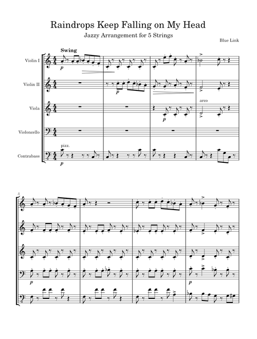 Raindrops Keep Falling on My Head - Jazzy String Arrangement