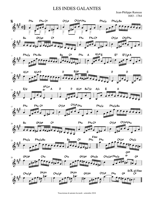 LES INDES GALANTES - Jean-Philippe Rameau