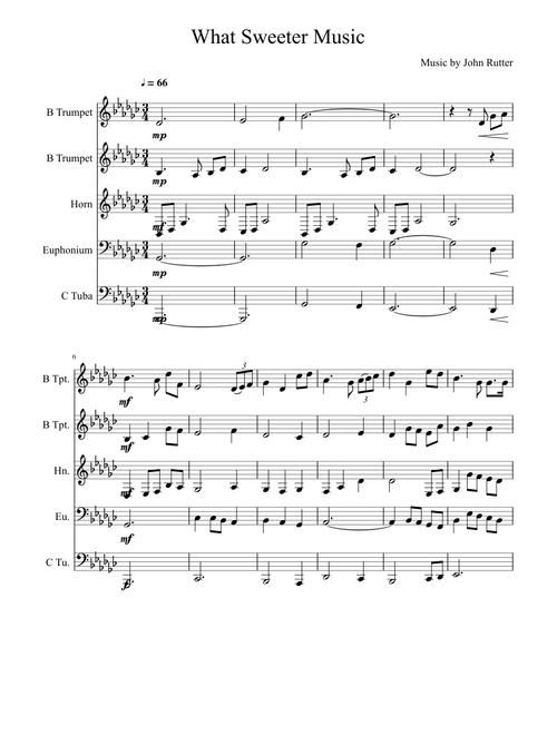 What Sweeter Music - Brass Quintet