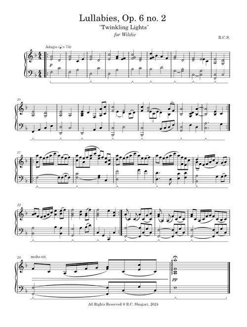 Lullabies Op. 6 no. 2, "Twinkling Lights"