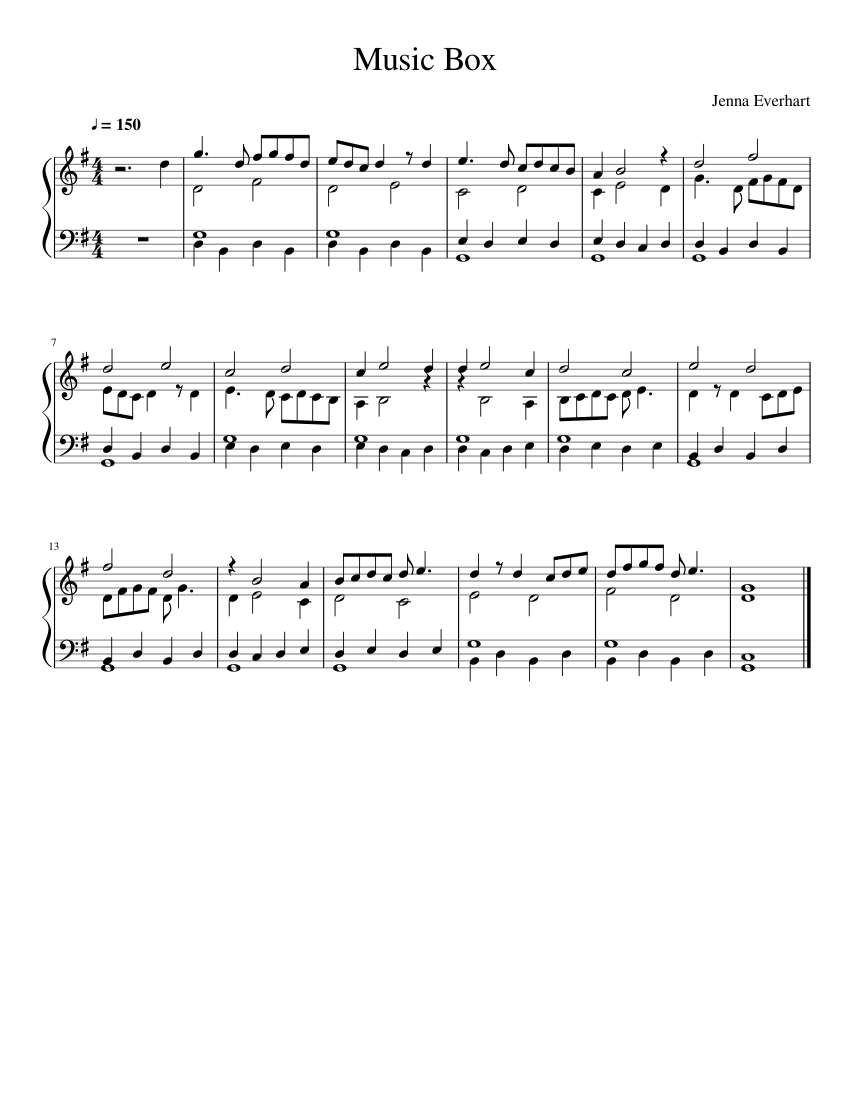 Music Box Sheet music for Piano (Solo)