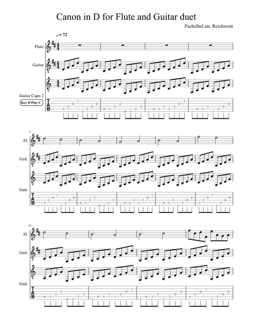 Canon in D for Flute and Guitar duet