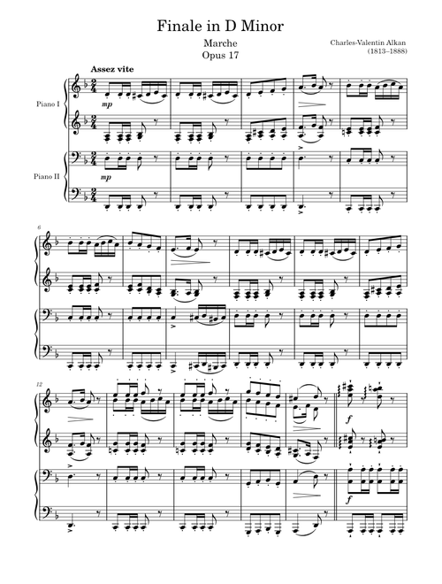 Finale Opus 17 in D Minor – Alkan