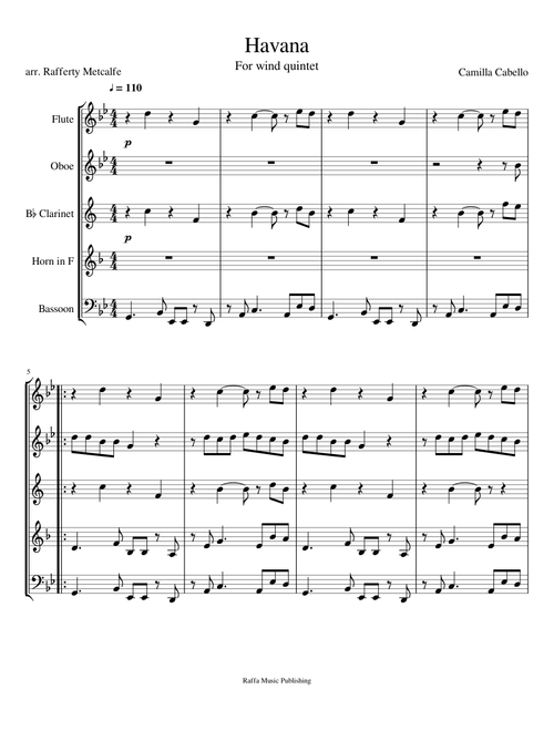 Havana for Wind Quintet